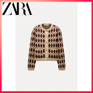 Áo len đan kim cương nữ mới ZARA thu đông