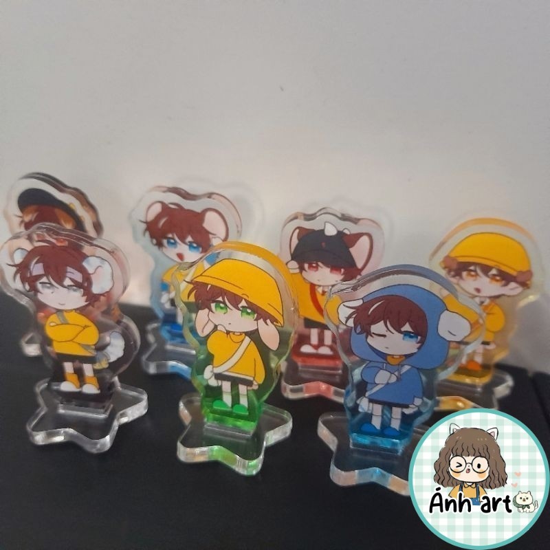 Boboiboy Mô hình standee hoạt hình 2 lớp 4cm kèm đế hình ngôi sao