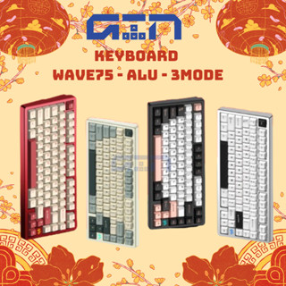   HÀNG SẴN  Bàn Phím Cơ Custom PMO WAVE75  | 3 Modes | Nhôm | Led RGB | Catch Ball 
