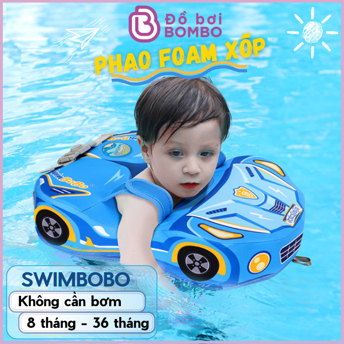 Phao bơi chống lật cho bé Foam xốp kẹp nách hình Ô tô siêu xinh không cần bơm hơi Swimbobo