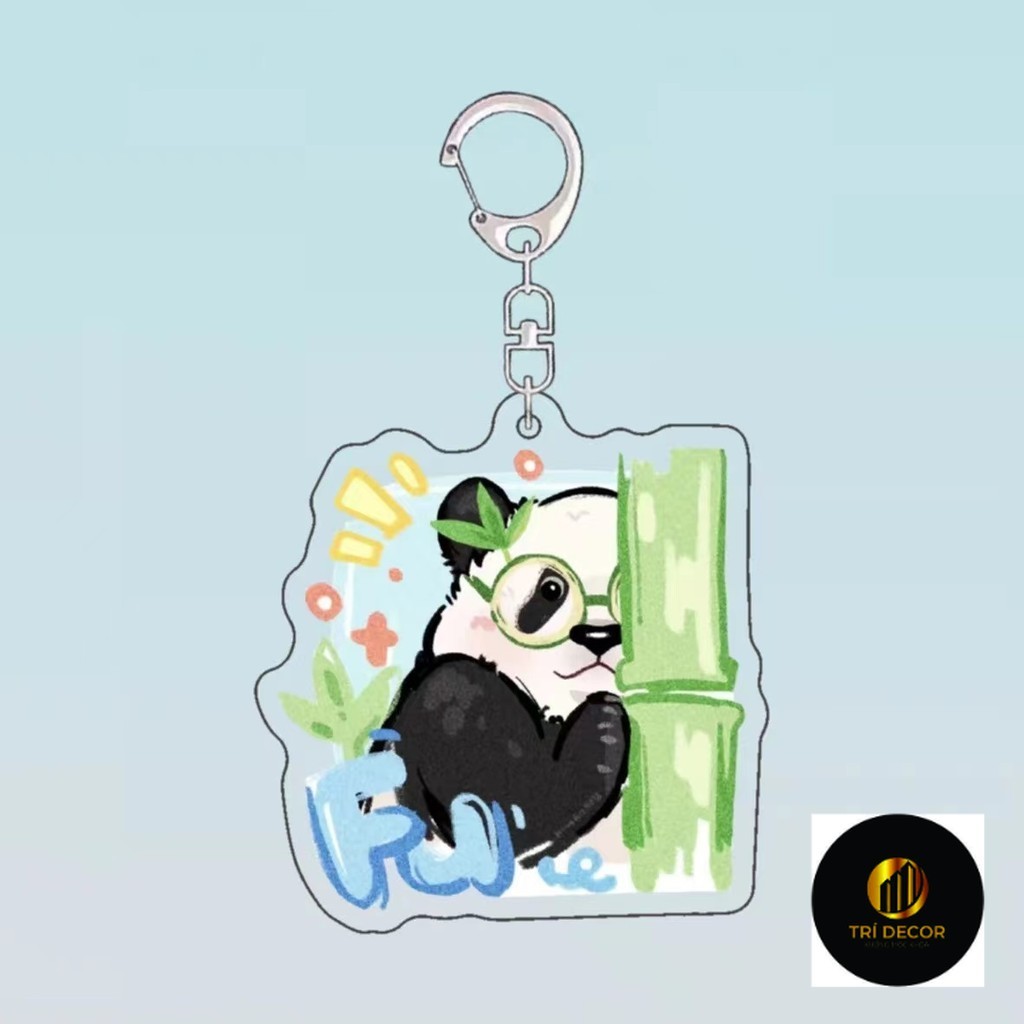 Móc Khoá, Mô Hình Standee Cute Panda Fubao Trang Trí Bàn Học, Làm Việc