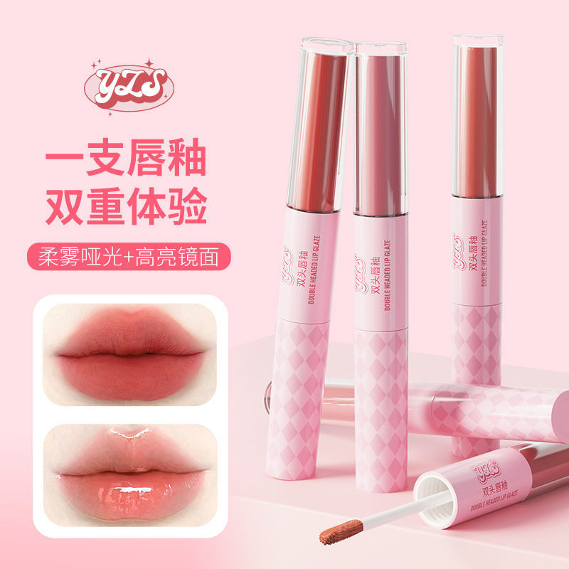 Son Môi Hai Đầu ，Son lì 2 đầu chất nhung 2 trong 1 dạng lỏng không phai màu