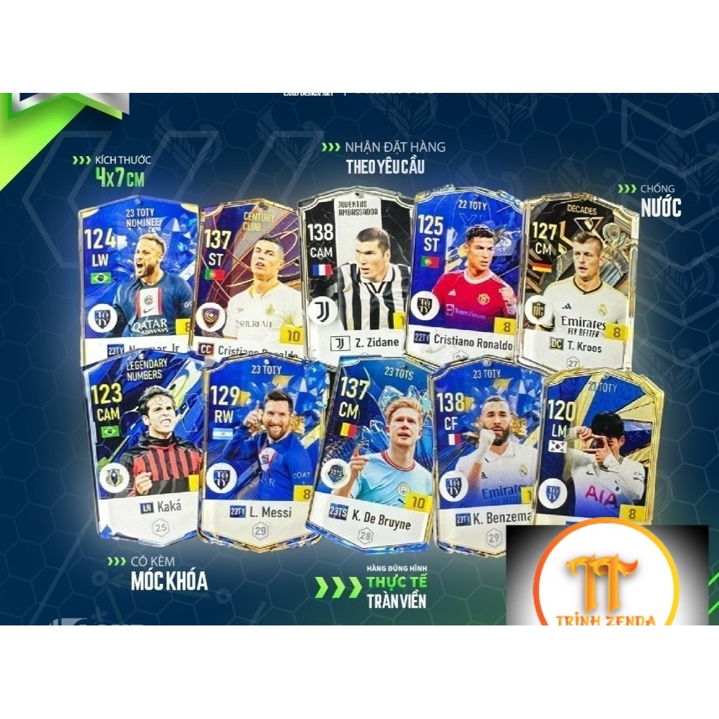 [sẵn] Móc khoá cầu thủ - Thẻ trưng bày FC Online (FO4)  - zenda