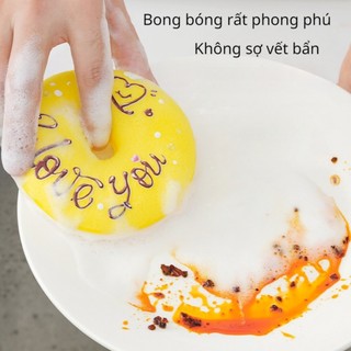  Combo 3 Miếng rửa chén bọt biển rửa chén hình hoạt họa đáng yêu  rửa bát cute Miếng rửa chén dĩa 2 mặt hình tròn AUROA 