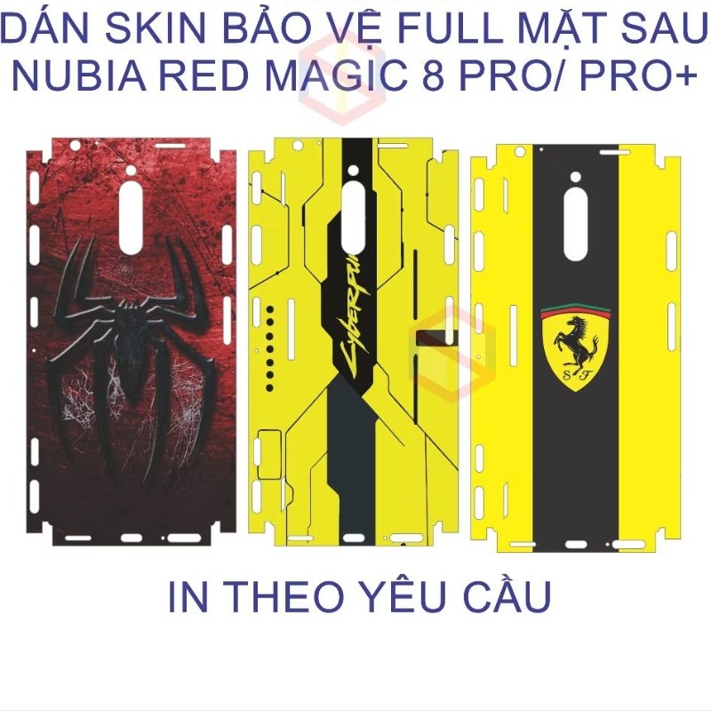 (Red magic 9 Pro/ 9 Pro+/8 pro/ 8 pro+/8sPro/8sPro+) Miếng dán skin mặt sau, Dán viền VTstore