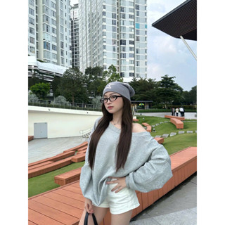 [HÀNG ĐẸP áo nỉ sweater nữ trễ vai áo sweater lệch vai mặc được 2 kiểu chất nỉ mùa đông A872 SUTANO