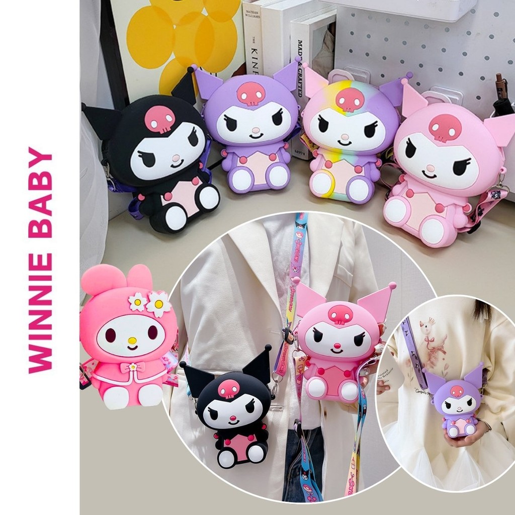 Túi Đeo Chéo Silicon Thời Trang Nhân Vật KUROMI Nhiều Màu Sắc, Đáng Yêu Làm Quà Tặng Giáng Sinh Chri
