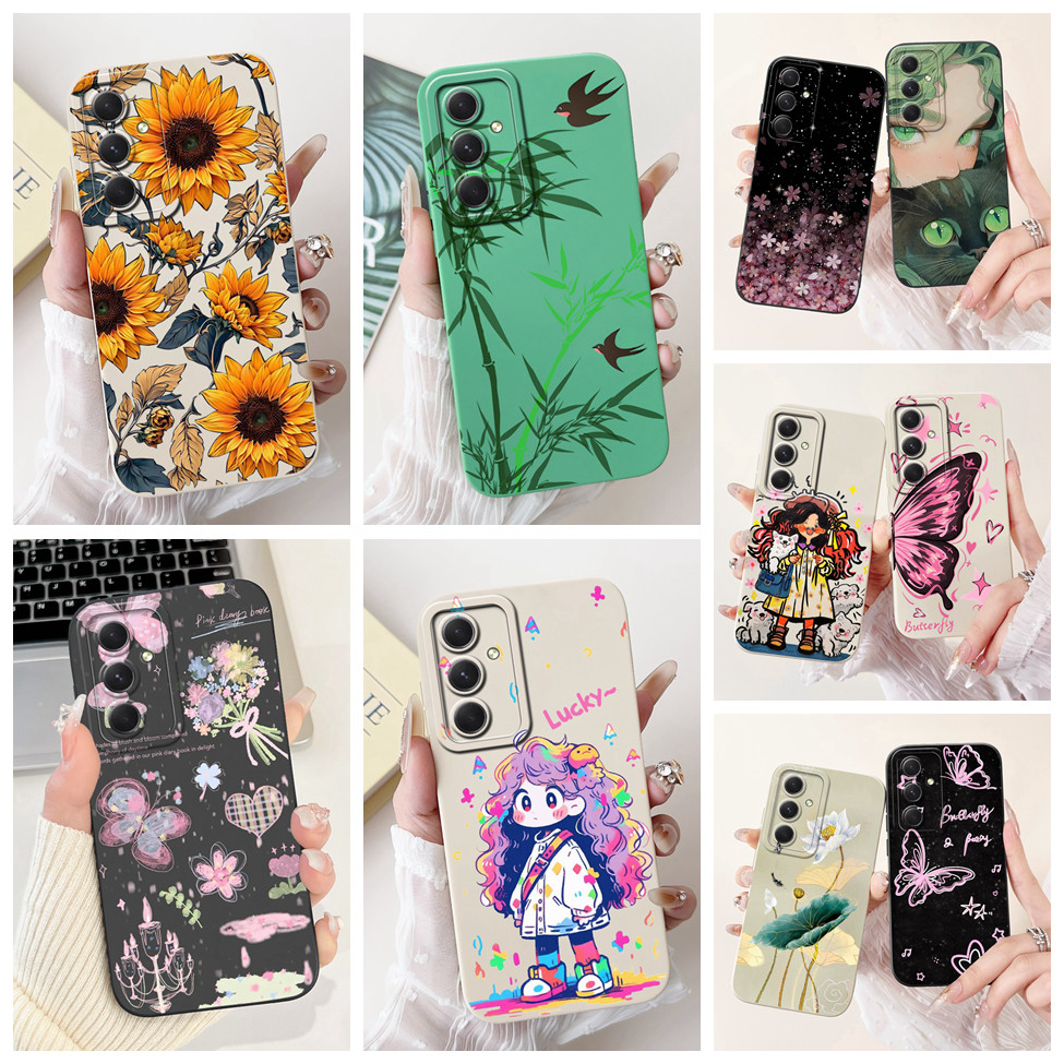 Dành Cho Samsung S24 Ốp Lưng S24 Siêu Thẩm Mỹ Thời Trang Bướm Hoa Mèo Dễ Thương Bé Gái Ốp Lưng Cho S