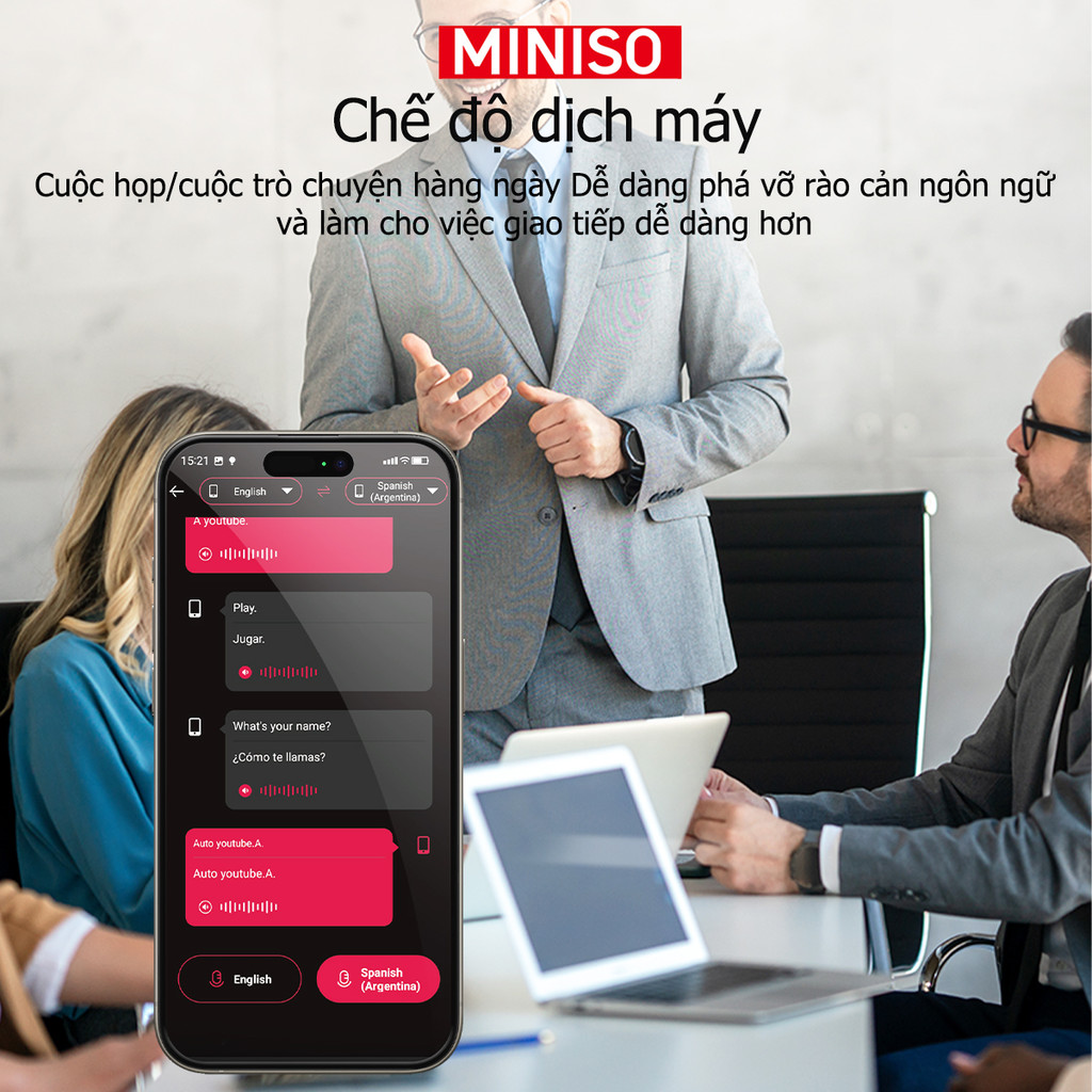 Miniso MS190 Tai Nghe Phiên Dịch Al Thông Minh Dịch Bluetooth 5.4 Thời Gian Thực Tai Nghe Không Dây Mở Tai Có Độ Trễ Thấp 5.4 Với Màn Hình LED Điều Khiển Cảm Ứng Tai Nghe Bluetooth Loại Bỏ Tiếng Ồn Chống Thấm Nước IPX5 | BigBuy360 - bigbuy360.vn