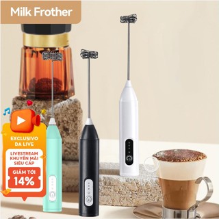 Máy tạo bọt sữa Máy đánh trứng cầm tay Máy tạo bọt cà phê có thể sạc lại, Máy trộn nước uống Matcha cho cà phê, Máy tạo bọt Mini cho lưới, Cappuccino, Frappe, Matcha, Tốc độ sô cô la nóng-3