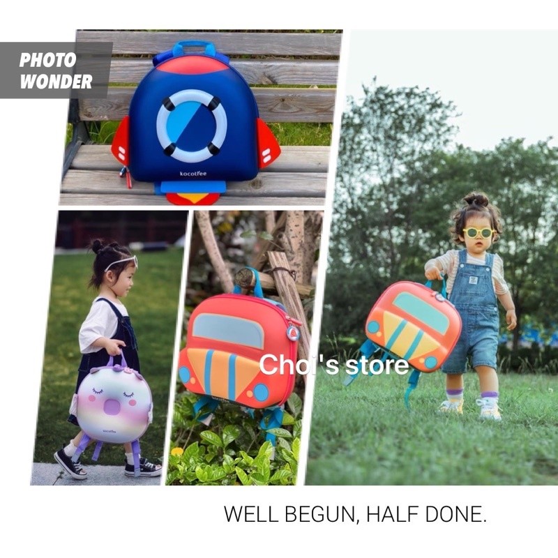 Balo đi học, balo siêu nhẹ Kocotree cho bé đi mẫu giáo, đi chơi từ 2-6 tuổi