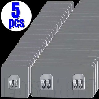 1 / 3 / 5 Cái Móc Trong Suốt Tự Dính - Móc Viscose Đôi Không Đánh Dấu - Móc Treo Tường - Miếng Dán Cố Định Giá Để Đồ Treo Tường - Dụng Cụ Phòng Tắm Nhà Bếp