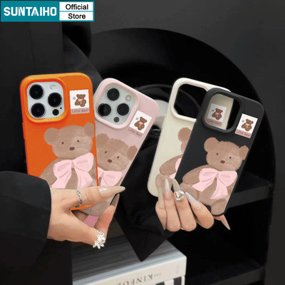 Suntaiho Ngộ nghĩnh Hoạt Hình Dễ Thương Gấu Bông Họa Tiết Ốp Điện Thoại Silicon Mềm Cao Cấp Chống Sốc Cho IPhone 11 12 13 14 15 16 Pro Max IP 7 8 Plus Iphon X Xs XR Xs Max