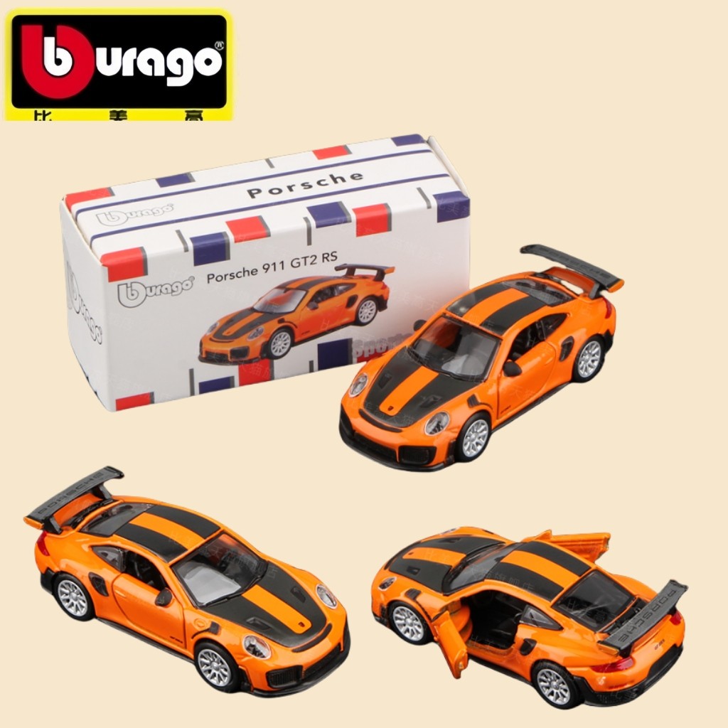 Bburago Porsche 911 GT2 RS Orange Diecast Xe Mô Hình-1:64 Diecast Xe Hợp Kim Cho Bé Trai