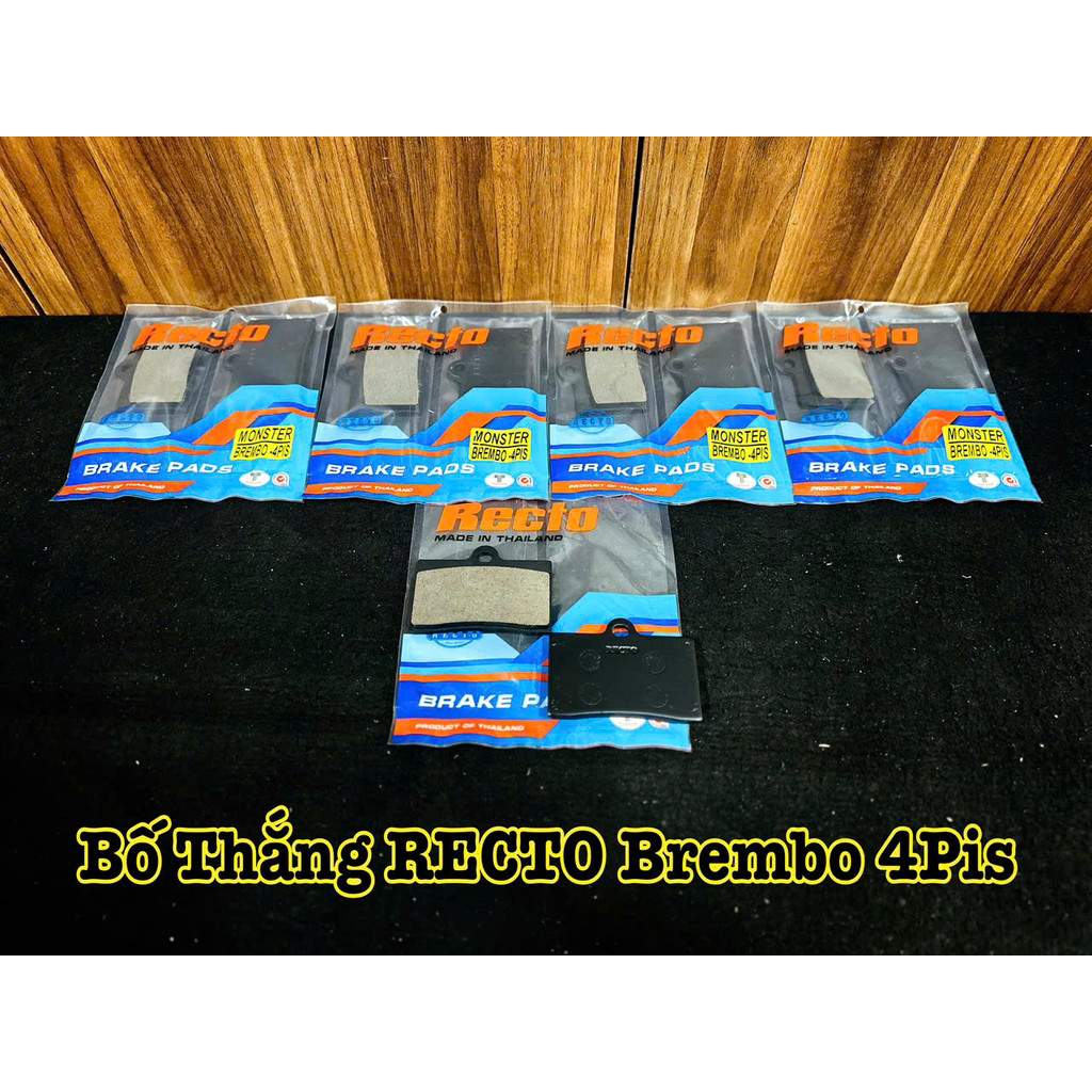 Bố Thắng RECTO 4Pis  Cho Heo Brembo / Frando / ADELIN / RCB R55 / MFZ / Gắn Như Zin , Hàng Chính Hãn
