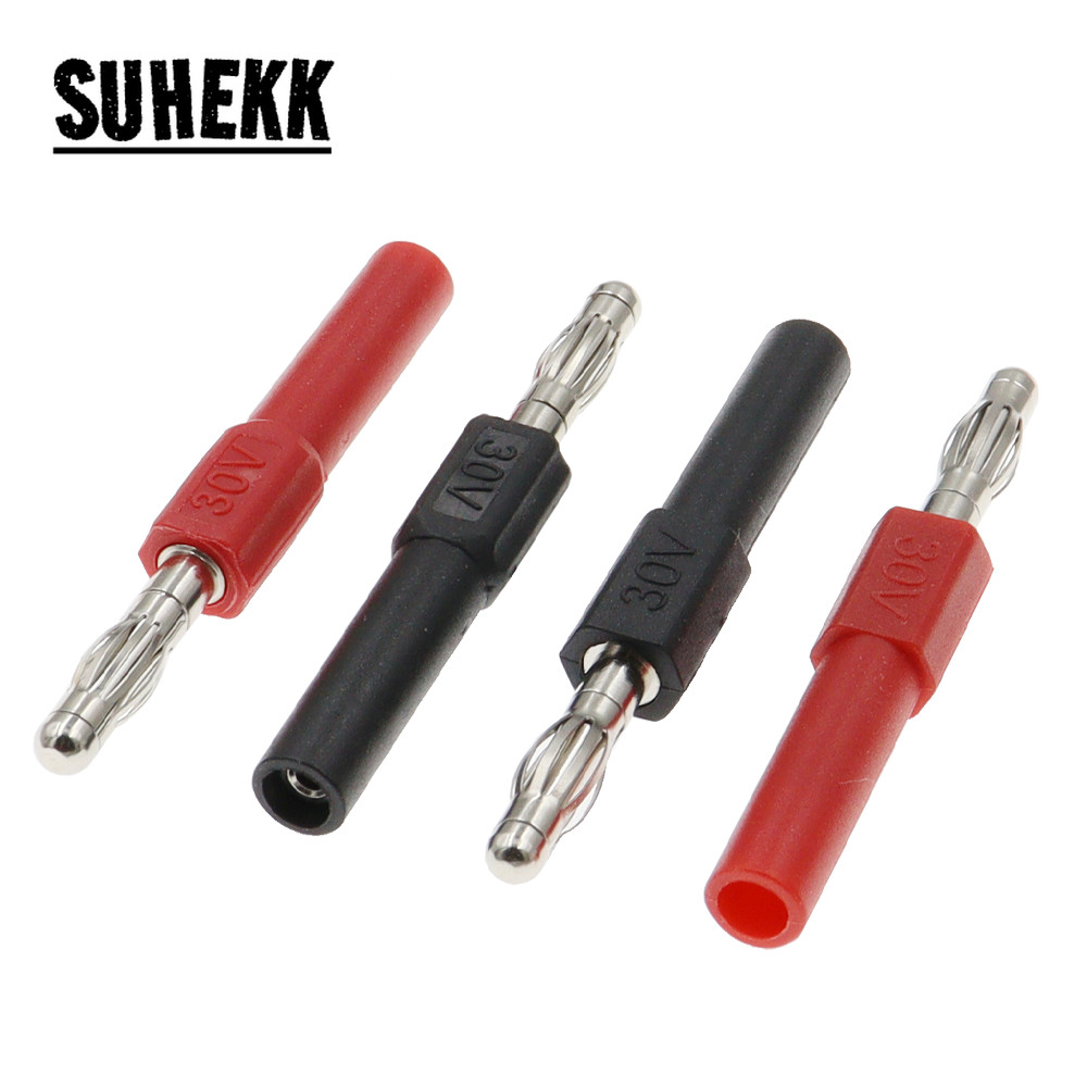 2 Chiếc Mạ Vàng 30V 4MM Chuối Cắm Đến 2MM Nữ Ổ Cắm 4MM Nữ Lỗ Đến 4MM Nam Đầu Kết Nối Adapter