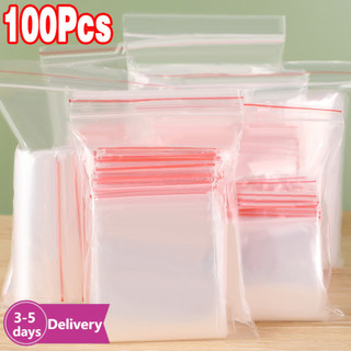 [Đến 3-5 ngày] 100 Túi đựng trong suốt đa chức năng | Túi an toàn thực phẩm tự niêm phong cho đồ ăn nhẹ / trà, bao bì chống ẩm bằng nhựa PE 10 kích cỡ (4-16cm)