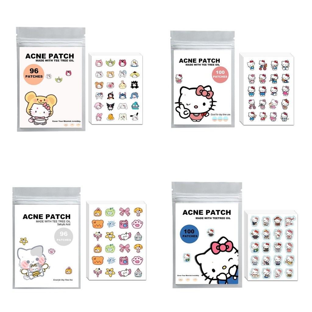 100 Cái / 96 Chiếc Hoạt Hình Mụn Miếng Dán Hydrocolloid Hellokitty Mụn Mụn Miếng Dán Làm Đẹp