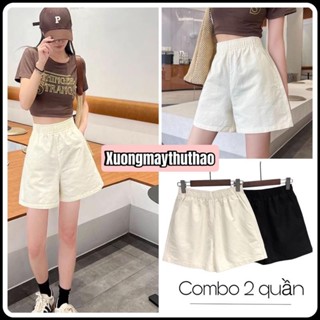COMBO 2 QUẦN Short Kaki Nữ Phom trên gối trẻ trung có túi