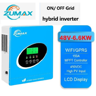  Biến tần năng lượng mặt trời 48V 6.6KW- 500VDC- MPPT 120A-Hoạt động có hoặc không Lưu trữ - Inverter hybrid Zumax 6.6kw 