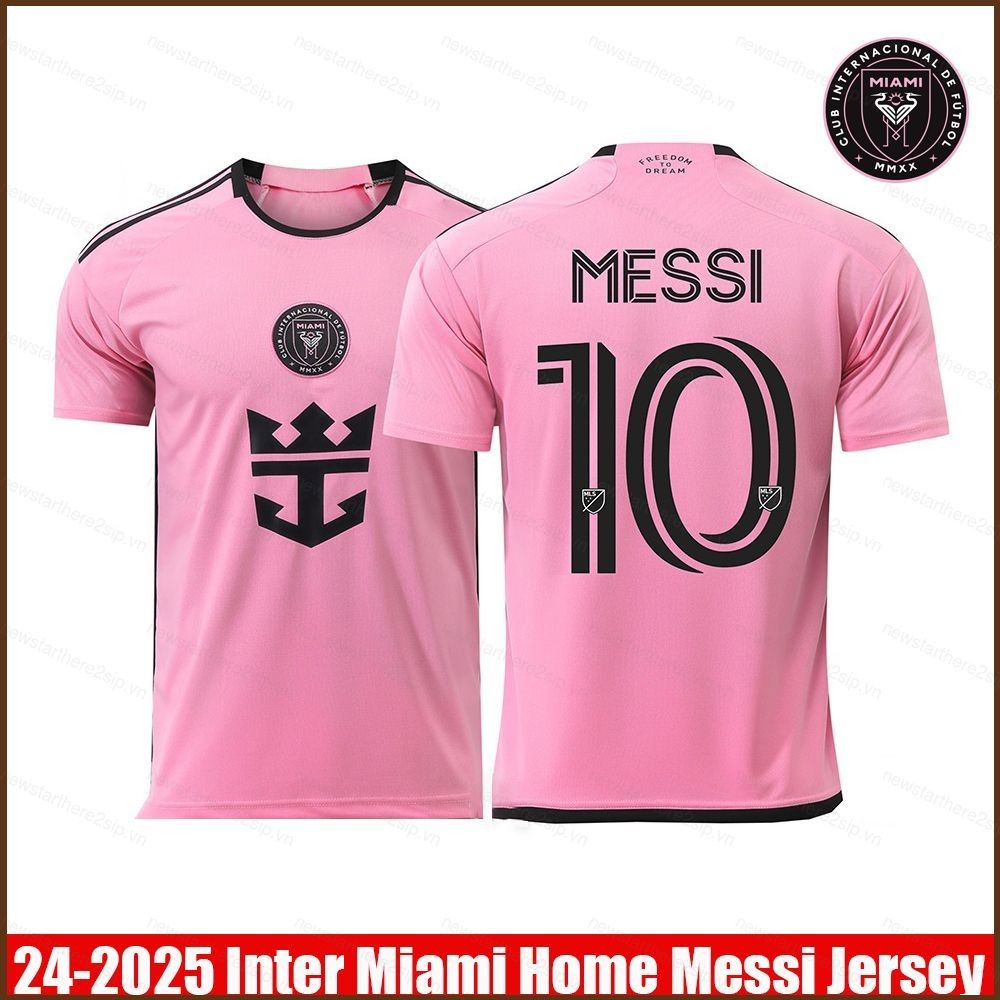 Np2 2024-2025 Inter Miami Home Messi Jersey Áo thun bóng đá tay ngắn thể thao Tee Plus Size PN2