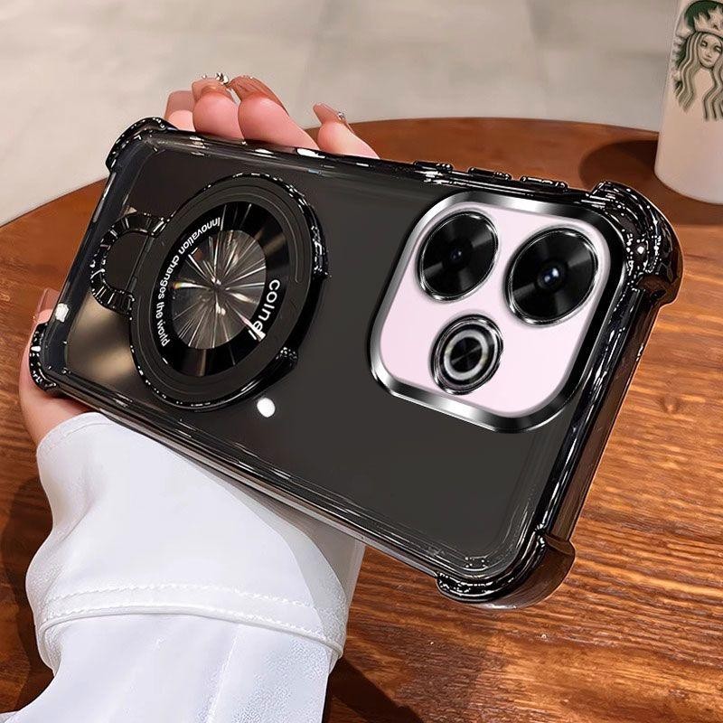 Ốp lưng Redmi 13x Ốp lưng di động TPU cho Xiaomi Redmi13x Ốp lưng silicon mềm mạ chống sốc có giá đỡ