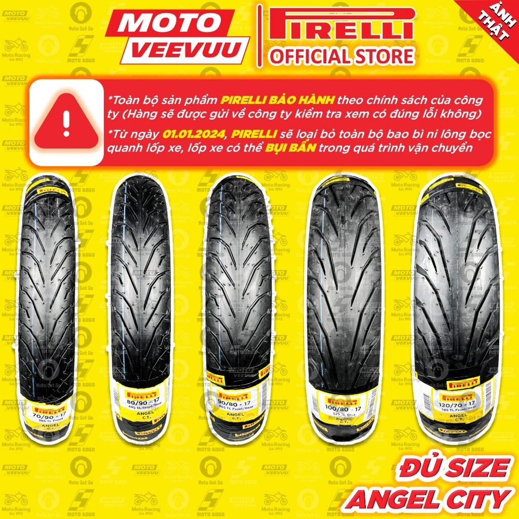 [MTVV] Vỏ lốp xe máy PIRELLI ANGEL CITY đủ size xe số 60 70 80 90 100 110 120 130 140 150 17<END>