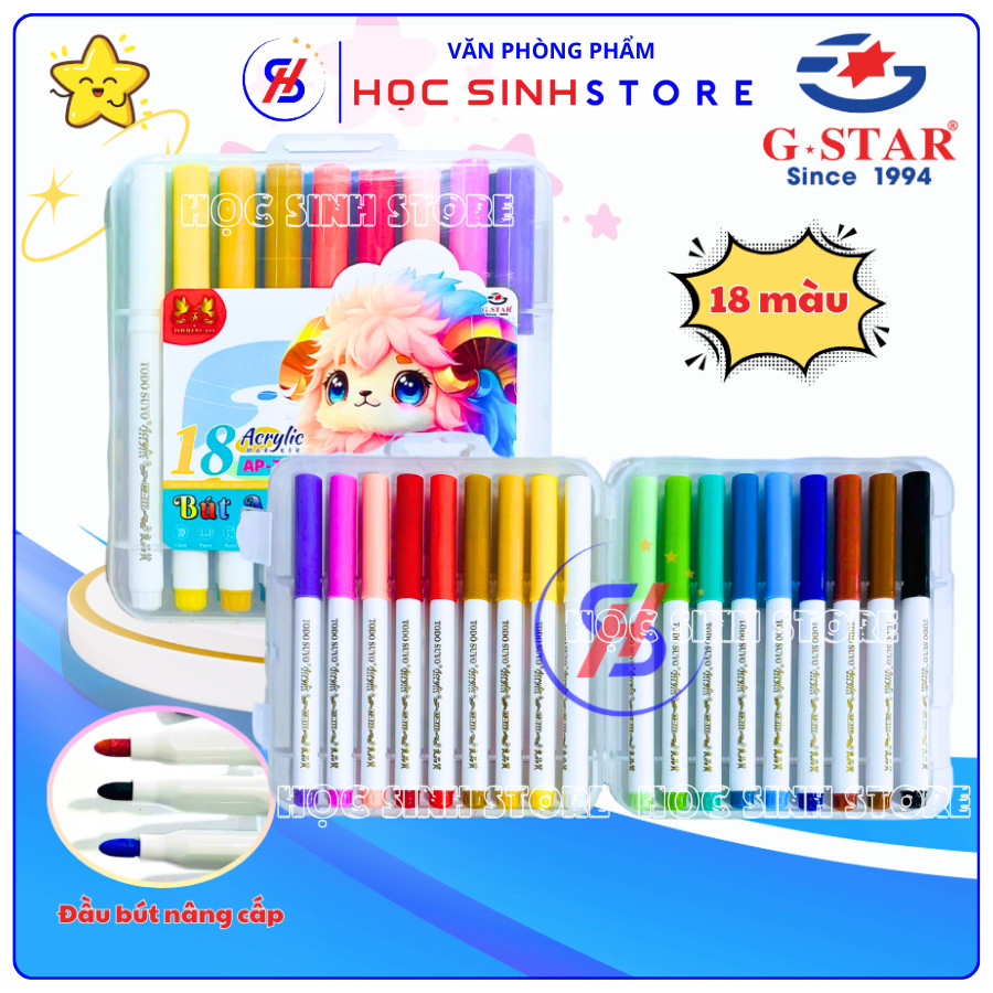 Hộp 18 Màu Acrylic Marker Hiệu Todo Suyo AP777-18M Dung Tích Mực Lớn, Viết Vẽ Trên Mọi Bề Mặt, Màu T