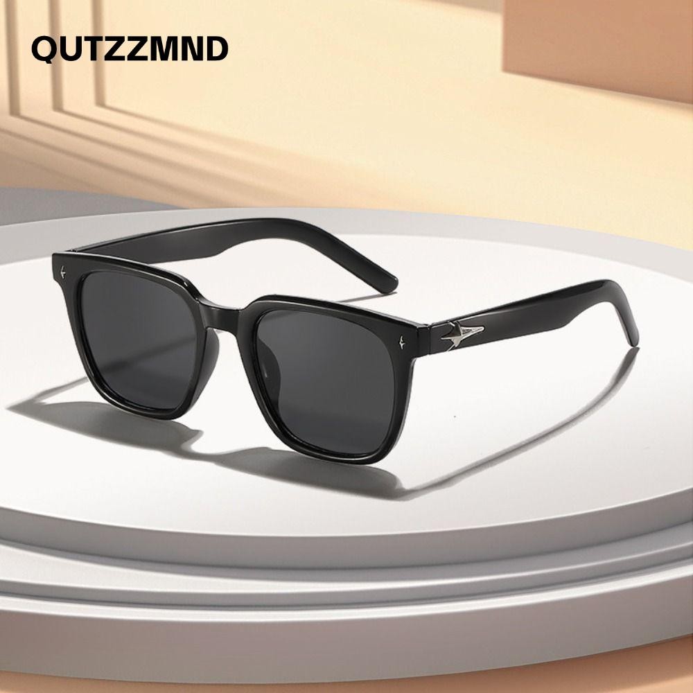 Qutzzmnd Kính râm du lịch, Kính râm gọng vuông nam nữ cổ điển, Trang trí hình nón UV400 Kính mắt nữ 