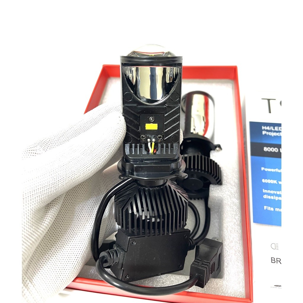 Đèn Pha LED Bi Cầu Mini H4 T9 Lắp Ô Tô, Xe Máy- Tốc Biến