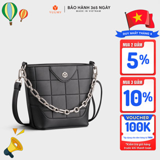 Túi Yuumy (Thời trang nữ họa tiết hình vuông - Túi đeo chéo da 
Seasand YN193)