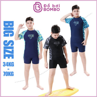  Đồ bơi bé trai size lớn 34–70kg kèm nón – Bộ bơi big size co giãn dễ mặc tự tin thoải mái vận động 