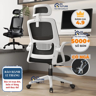 Ghế công thái học, ghế xoay văn phòng xoay 360 độ, tựa lưng thoáng mát, tựa đầu chống mỏi, tay gập tiện lợi