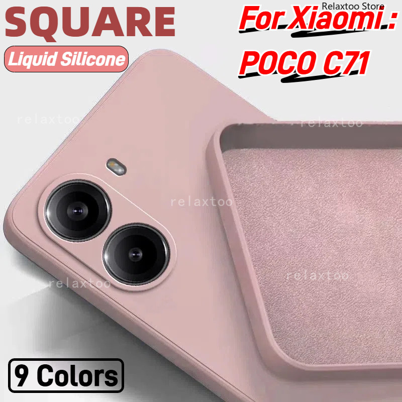 Vỏ silicon lỏng hình vuông POCOC71 cho Xiaomi POCO C71 C 71 POCOC71 PocoPhone C71 4G 5G Vỏ điện thoạ