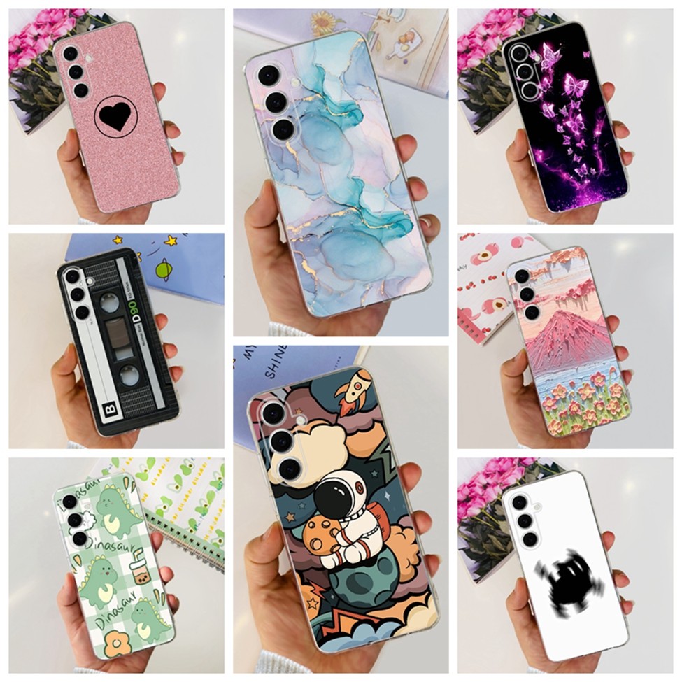 Dành Cho Samsung S24 FE Ốp Lưng SM-S721B Thẩm Mỹ Trong Suốt Thời Trang Mèo Dễ Thương Mềm TPU Ốp lưng