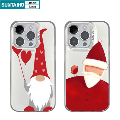 Suntaiho Thẩm Mỹ Ông Già Noel Họa Tiết Ốp lưng Iphone 16 15 14 13 12 11 Pro Max TPU Silicon Mềm Cao Cấp Chống Sốc Ốp Lưng