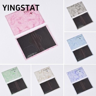 YINGSTAT Giá đỡ hộ chiếu , Vỏ hộ chiếu bằng da PU họa tiết đá cẩm thạch, Vỏ bảo vệ thẻ tín dụng chống nước đa chức năng dành cho nữ và nam giới
