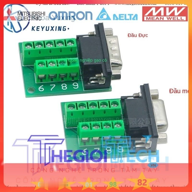 Đầu Cắm Nối DB9 Đực Cái ra chân Bắt Vít cho Giắc 9 Chân Âm dương Terminal Female With Screw Breakout