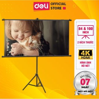 Màn Chiếu Di Động Treo Tường Deli Giá Đỡ 3 Chân Không Đục Lỗ Hỗ Trợ Trình Chiếu 4K Cho Thuyết Trình Văn Phòng,Trường Học