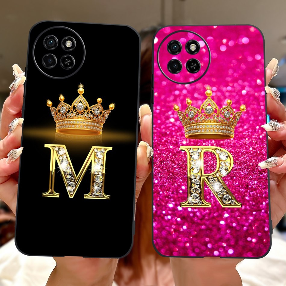 Itel S23 S23 + S681LN S665L Vỏ điện thoại cặp đôi chữ cái ban đầu thời trang itel S23 Plus itelS23 V