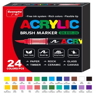 12 / 24 / 36 colore Guangna 8101 Bút đánh dấu Acrylic lỏng thẳng Bút đánh dấu Acrylic Chất lượng cao Đa chức năng Phạm vi rộng Bút đánh dấu Acrylic nghệ thuật Văn phòng phẩm sinh viên