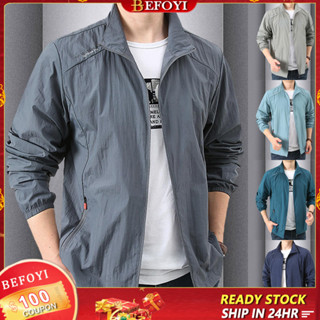 Quần áo chống nắng dài tay nam Ice Silk Phiên bản Hàn Quốc Nhanh khô xám Plus Size WW009