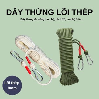  Dây Thừng Lõi Thép 8mm cứu hộ dây thừng thoát hiểm – Đa Năng Dây Thừng Cứu Hộ Phơi Đồ Xây Dựng 