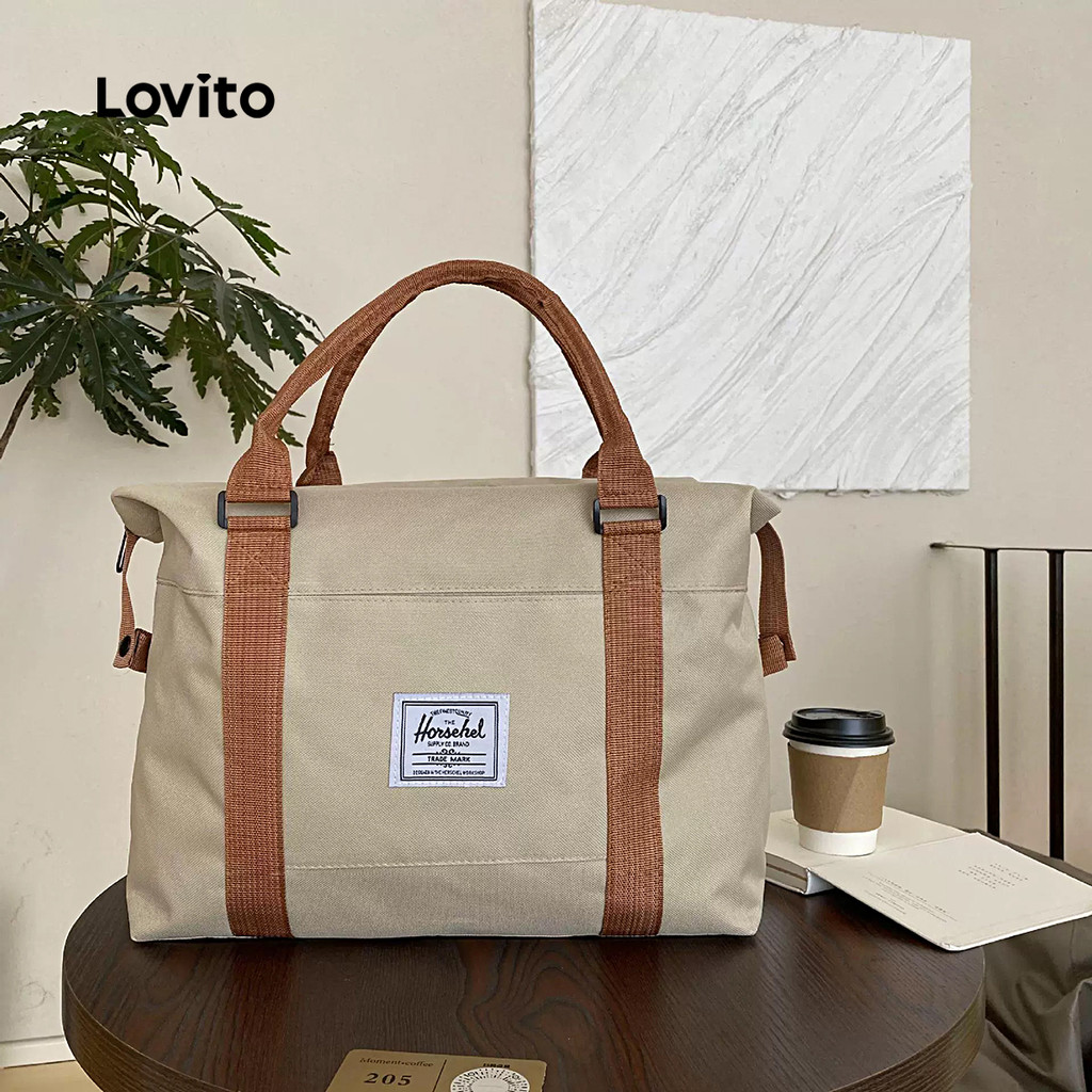 Túi Duffel trơn thông thường Du lịch Công suất lớn Chặn màu Túi Tote đeo vai đơn giản và đa năng dàn