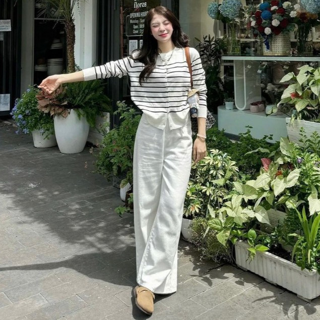 Quần Jeans Ống Loe rộng Màu Trắng Form Rộng Dài  168.fashion | BigBuy360 - bigbuy360.vn