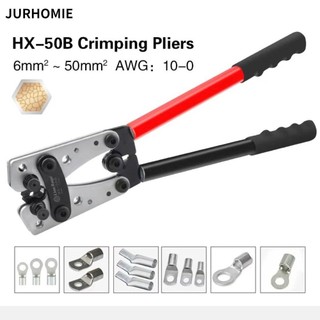 Kìm JURHOMIE HX-50B, Kìm uốn đa năng HX-50B 6-50mm2, Cáp pin chuyên nghiệp Lug Cáp Dụng cụ cầm tay Ống Thiết bị đầu cuối Crimper Xe đạp Xe đạp