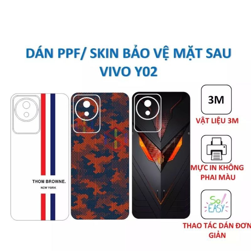 Hình skin dán mặt sau điện thoại vivo y02 VTstore