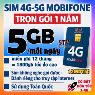 Sim 4g 1 năm mobifone 12fd50 /12mdt50, mdt250a trọn gói miễn phí 1 năm không nạp tiền. sử dụng trên toàn quốc