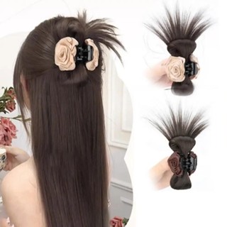 Phụ Nữ Tóc Giả Đuôi Ngựa Tóc Nối Dài Kẹp Tóc Hoa Hồng Kẹp Cánh Hoa Tóc Giả bun Phụ Kiện Tóc