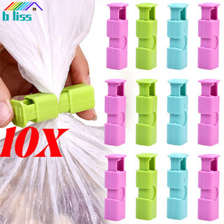 10 Kẹp Niêm Phong Mạnh Mẽ Để Bảo Quản Thực Phẩm - Kẹp Túi Nhựa Có Thể Tái Sử Dụng, Giải Pháp Bảo Quản Tủ Lạnh Chống Mùi (3 Màu)